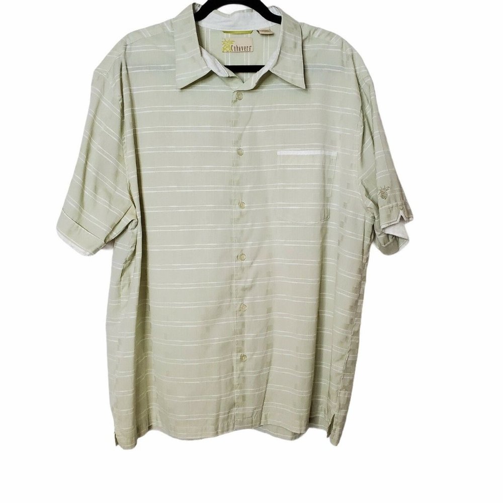 Cubavera Striped Short Sleeve Button Up Camp Shirt - Picture 1 of 10